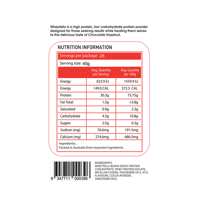 CHOCOLATE HAZELNUT - WHEY PROTEIN